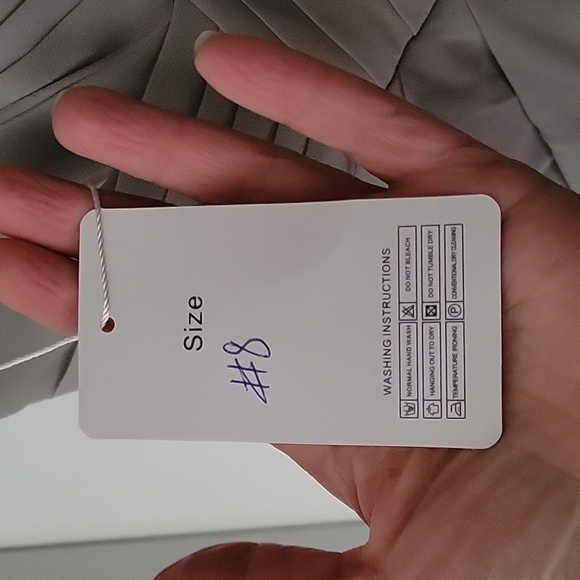 Happy Wedding Gown Gray Green Front Slit Adjustable Laced Back Fully Lined New - Picture 6 of 16